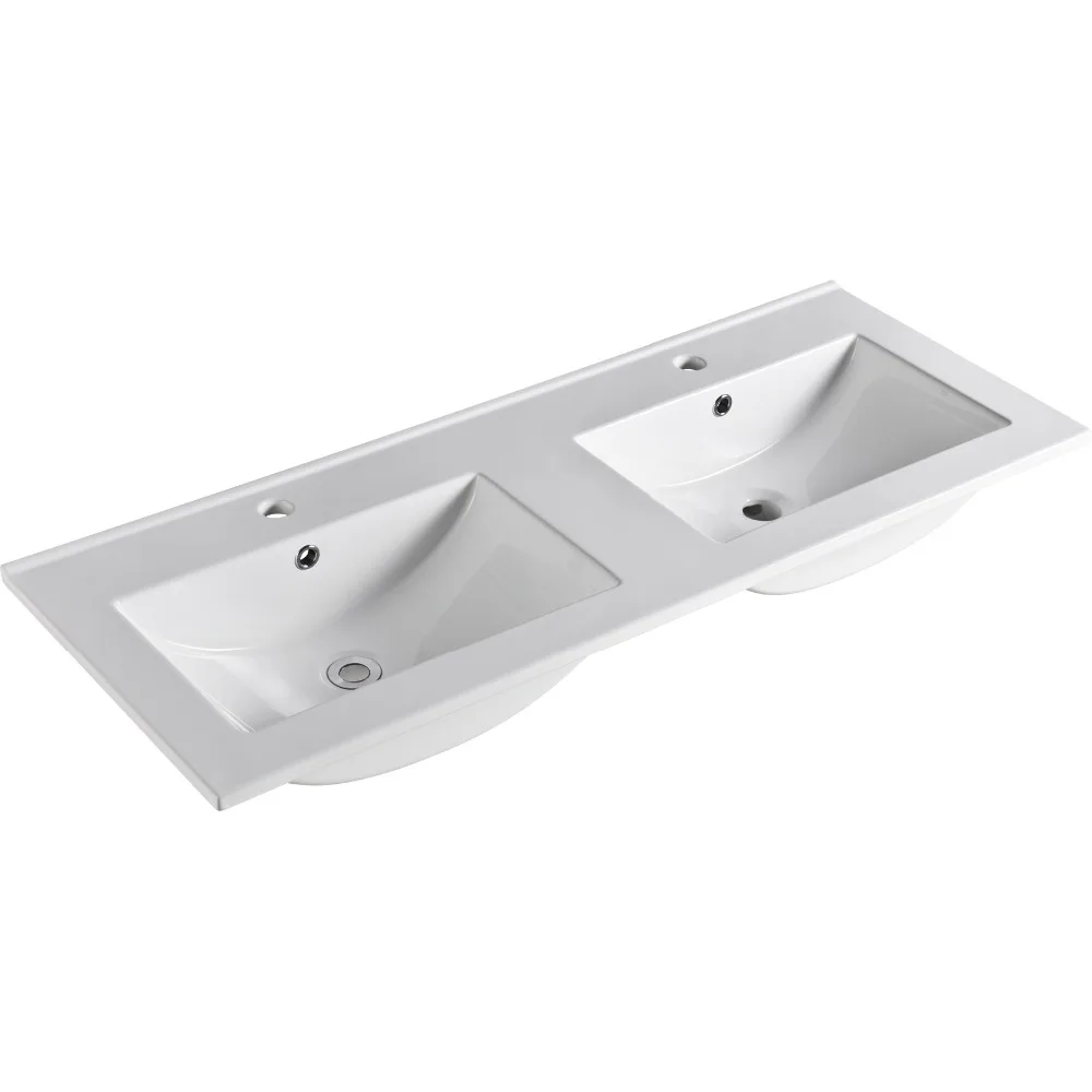 Ceramic Wash Basins Double Bathroom Sink Countertop Utility Double Bathroom Sink Countertop