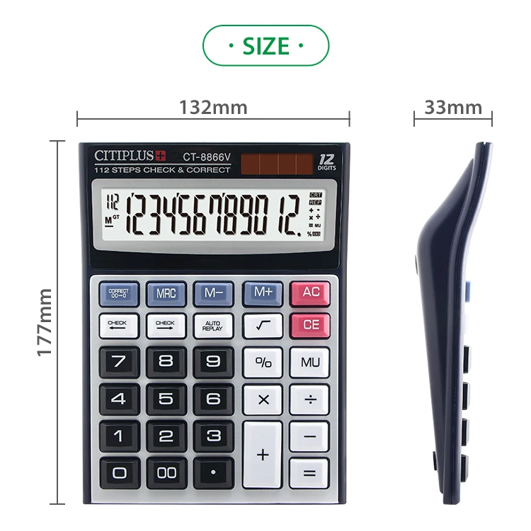 CT 8866V wholesale stationery calculator solar led display desktop calculator