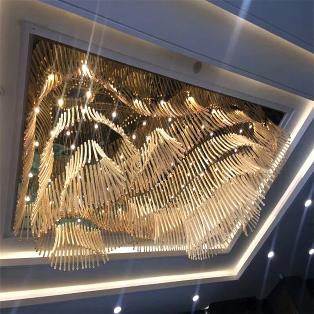 定制水晶大堂枝形吊灯大型酒店大堂舞厅艺术枝形吊灯