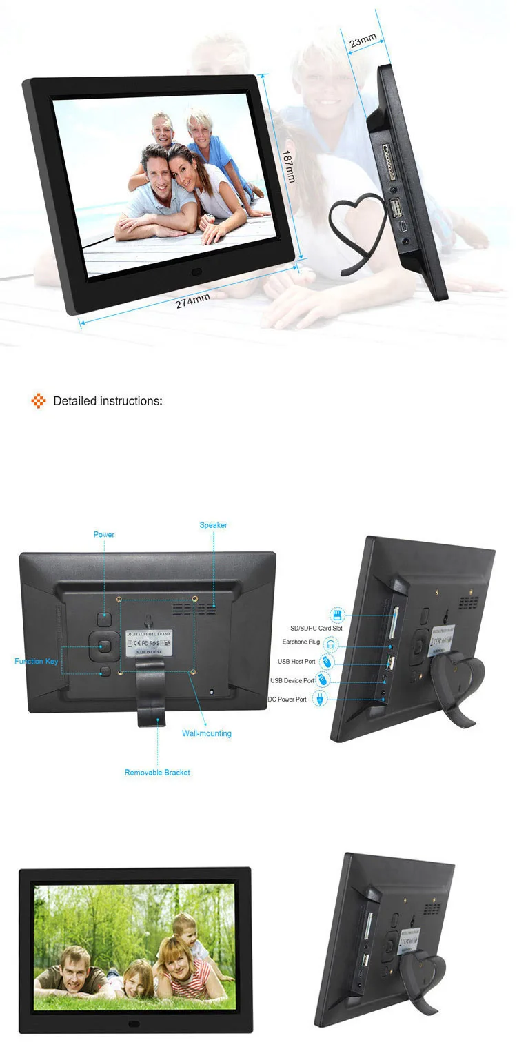 Memory Optional 10 Inch Wall Mount Digital Photo Frame Rohs Buy Wall