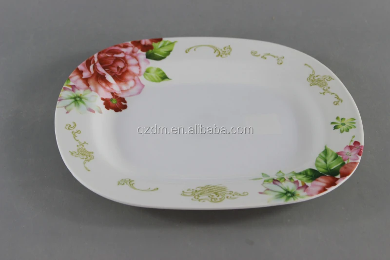 Cheap Square Melamine Dessert plate Picnic oval plate