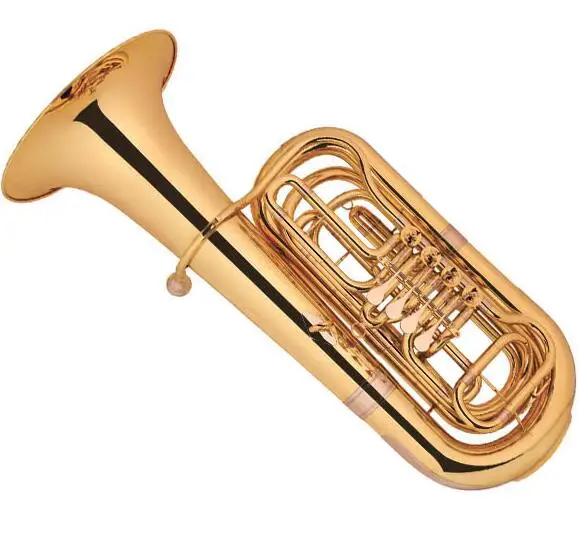 3/4 Bb Key Gold Lacquer Tuba Buy High Quality 3/4tuba Bb Key Tuba For