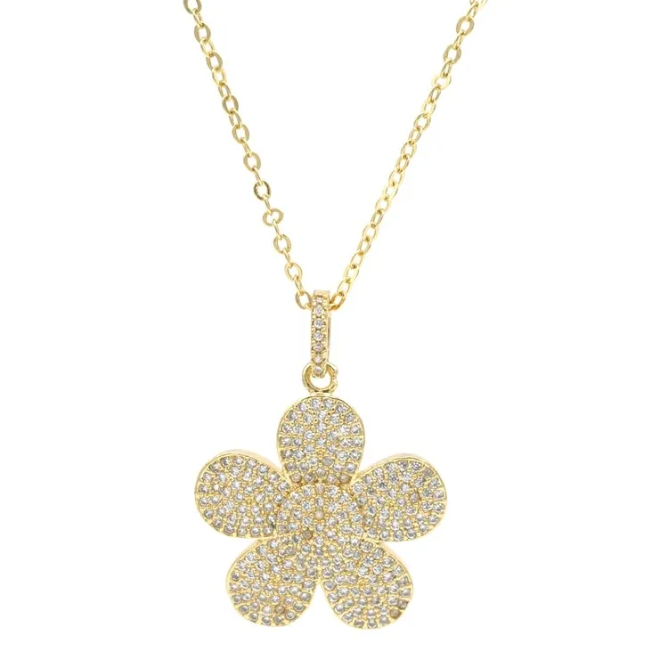 Five Petals Ladies Fancy Jewelry,18k Gold Plated Designer Necklace ...