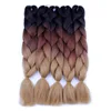 24" Ombre Four Tone Colored Braiding Hair Jumbo braids Hair Extensions African Synthetic Hairpiece Braids For Women and Girls