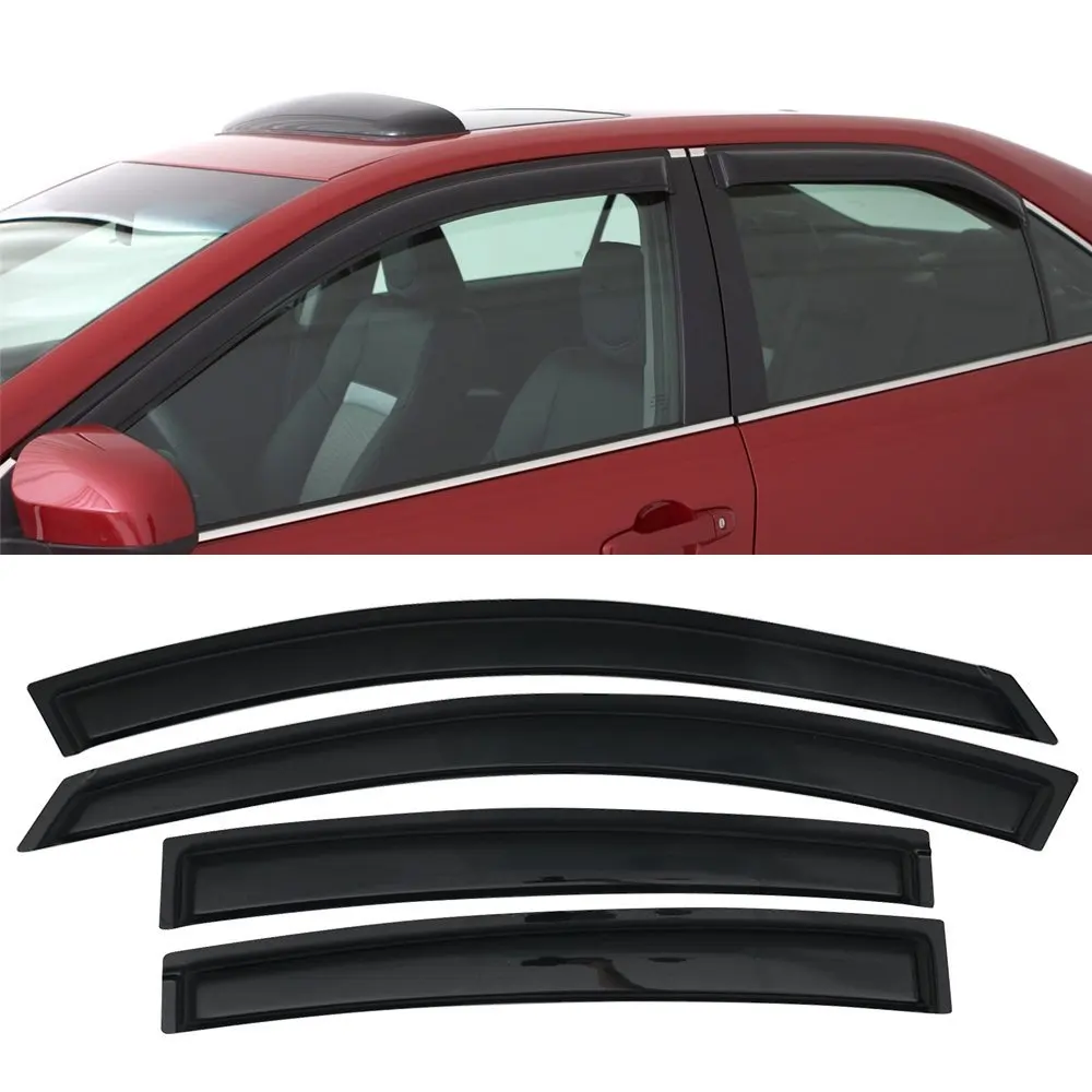Sizver Smoked Window Visors//Wind Rain Deflector Rain Guard for 2008-2013 Nissan Rogue S SV ^Outside Mount Visor^ SL