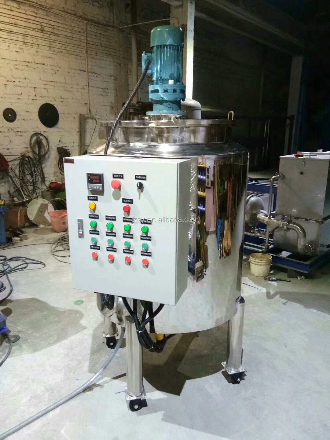 500L electric heated stainless steel stirred tank/ jacketed dishwashing liquid mixing processing equipment