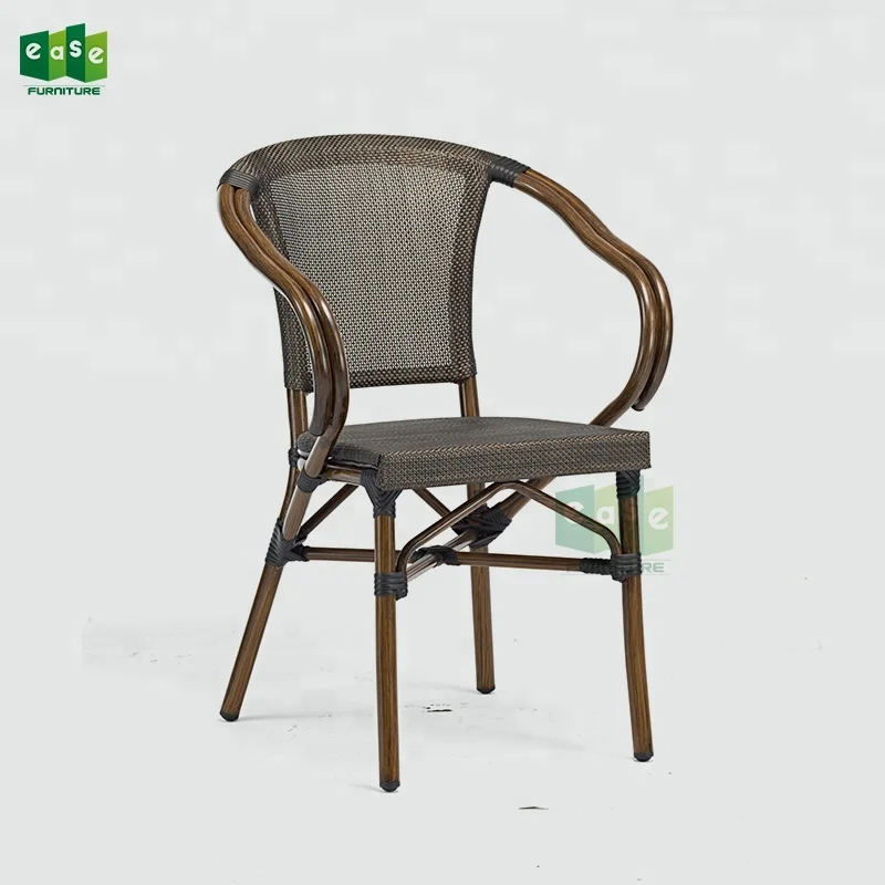 Fast Delivery Aluminium Patio Dining Chair With Sling Fabric Seat