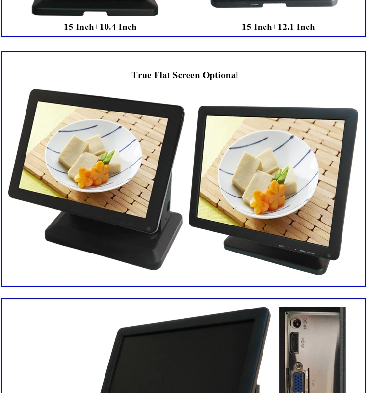 Resistive Touch Pos System 15 Inch Dual Screen All In One Pos Terminal ...