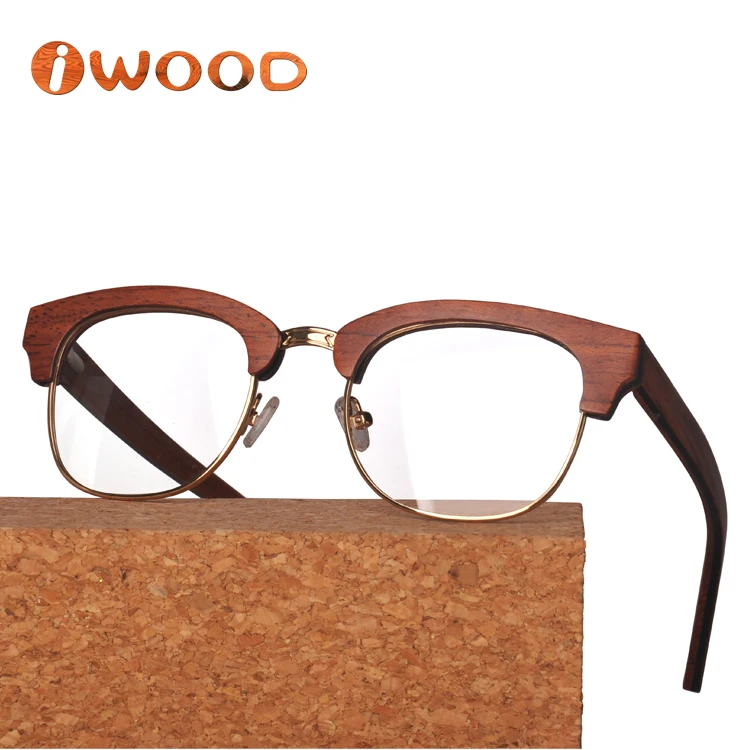 Handmade Wood Spectacle Holder Half Frame Glasses Frame Wooden Eyeglass