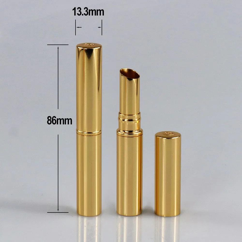 Luxury aluminum empty round / square lip balm packaging lip stick