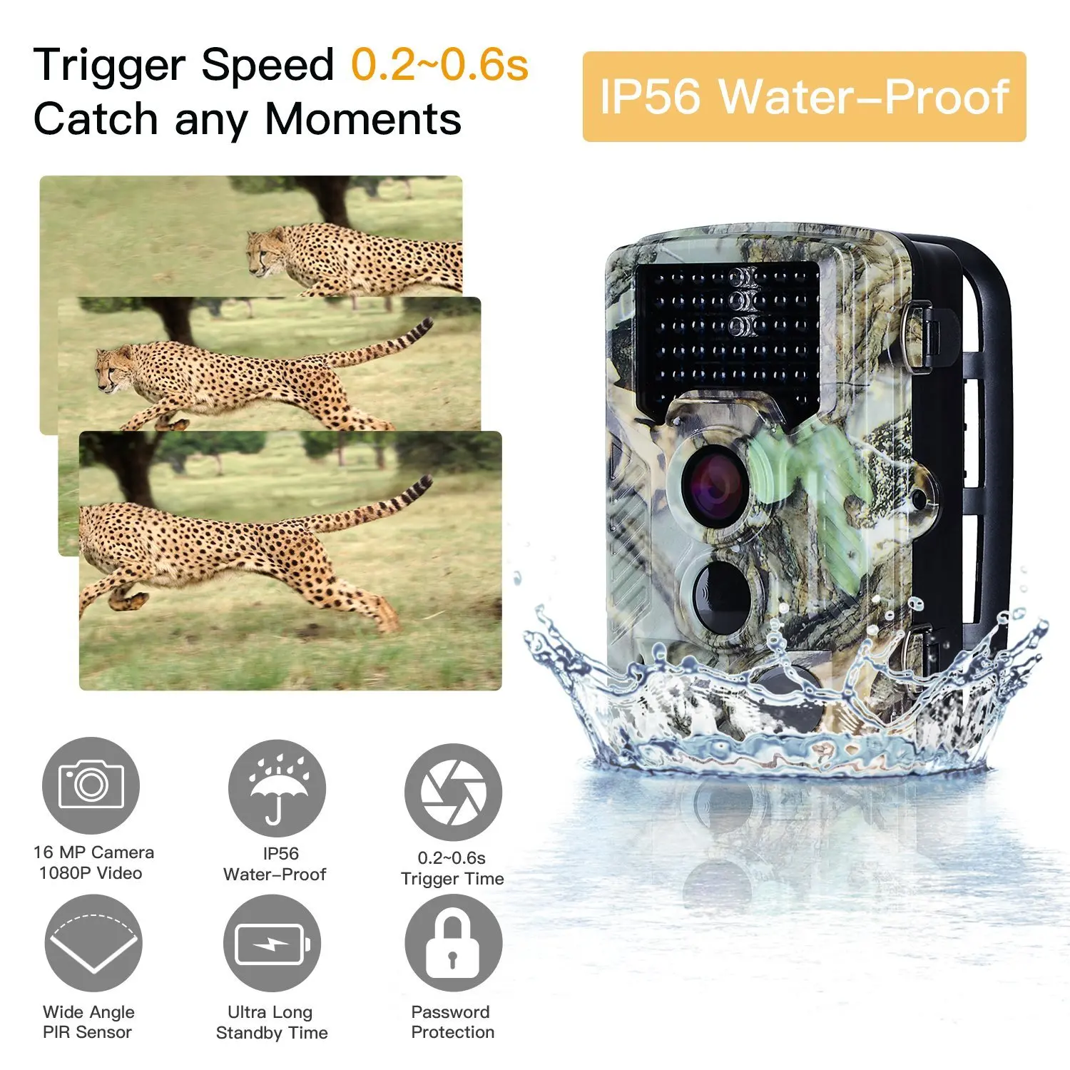 65ft Long Range Night Vision Night Vision Trail Camera For Hunting Game