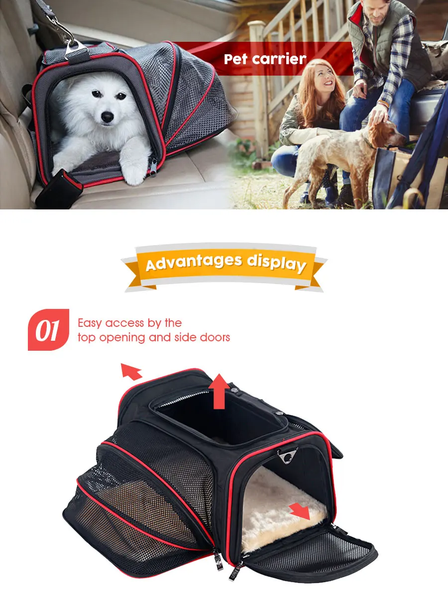 Pet travel carrier soft sided airline approved Pet Carrier Cat Carrier