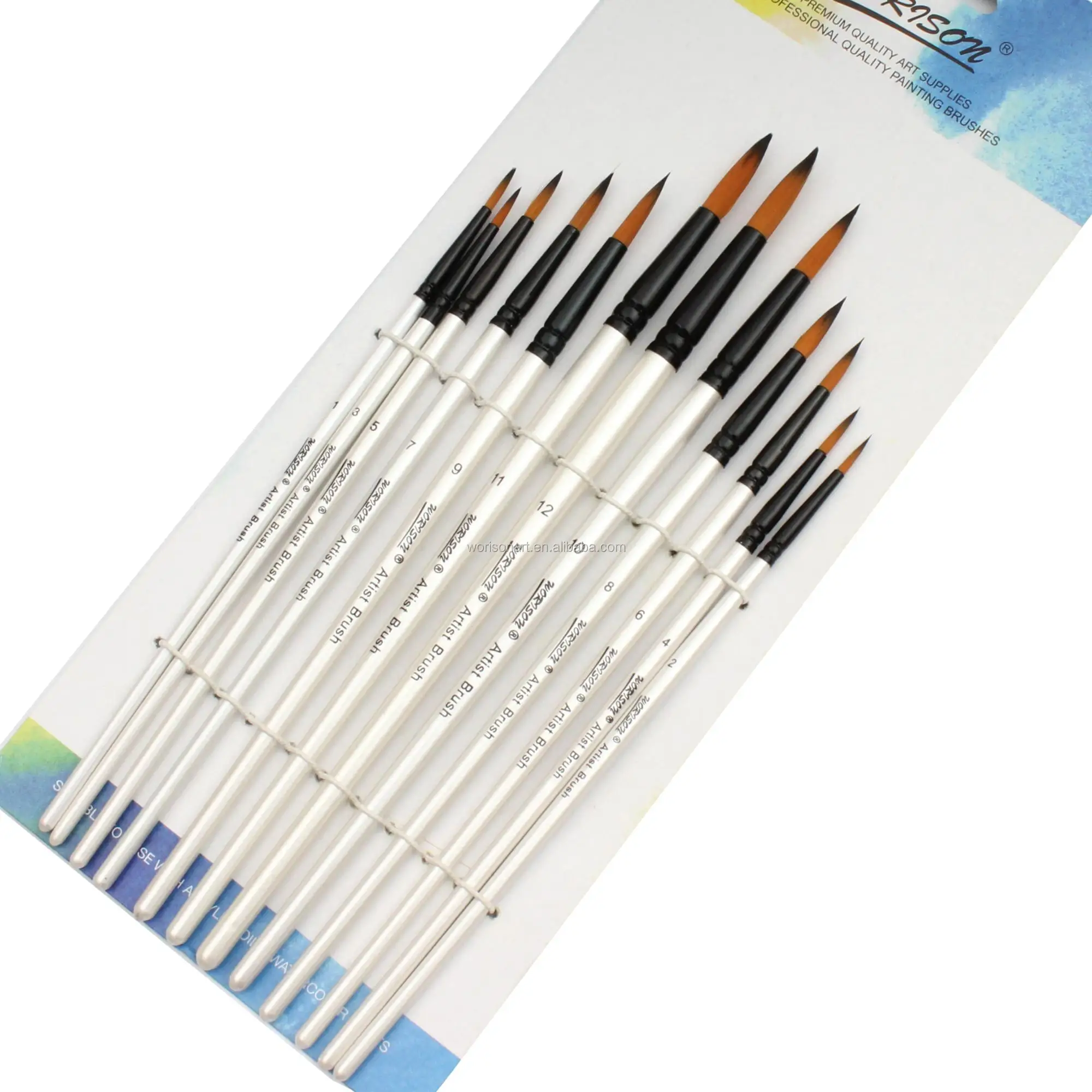 Art 12pcs Acrylic Paint Brush And Watercolor Brush Set Nylon Hair Round