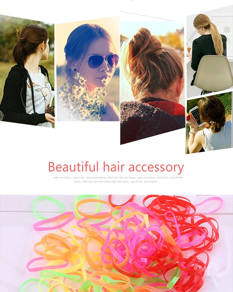 Plastic Hair Ties Ring Invisible Tie Traceless Rubber Band Elastic Kid