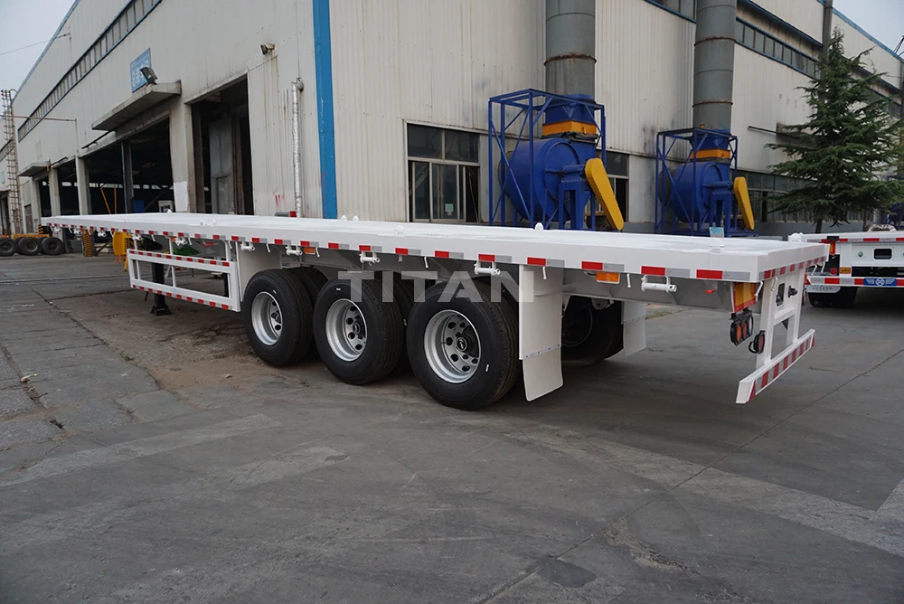 TITAN VEHICLE 40 ft cargo three axles flatbed semi truck trailer