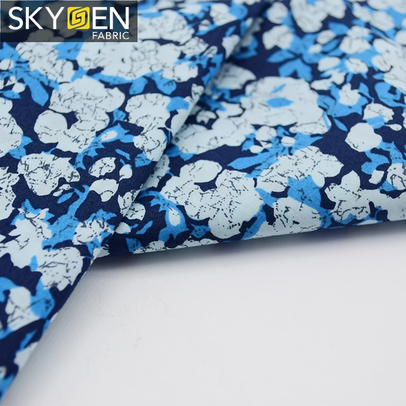 Skygen super good 60x60 plain weave floral print swiss cotton fabric