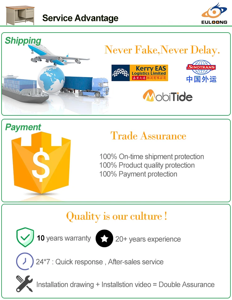 2018 New Modern Steel I-shape  Office PC Table Design Photos