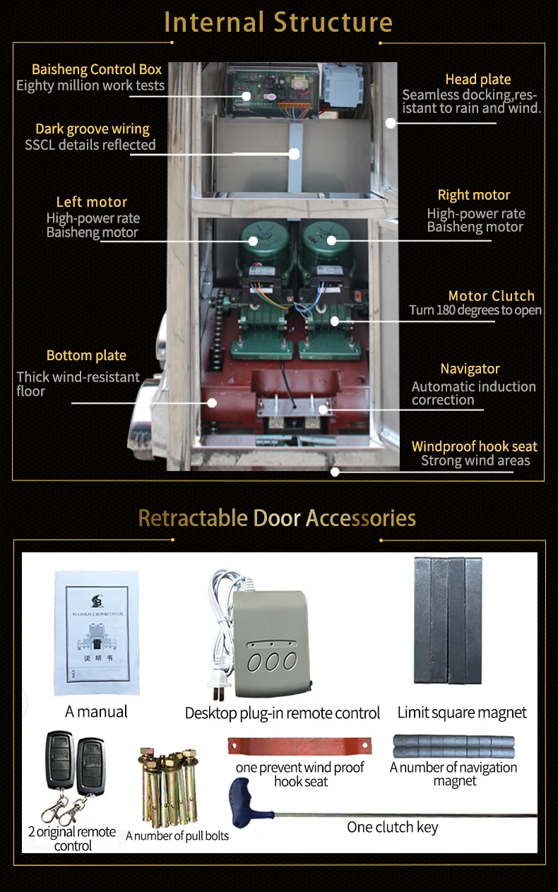 China famous brand Aluminum alloy automatic folding gate for factory--L1531