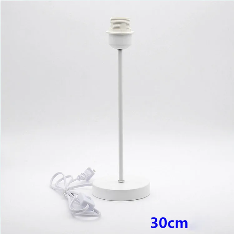 Straight Pole 20cm 25cm White Table Lamp Socket E27 Europe Plug Socket