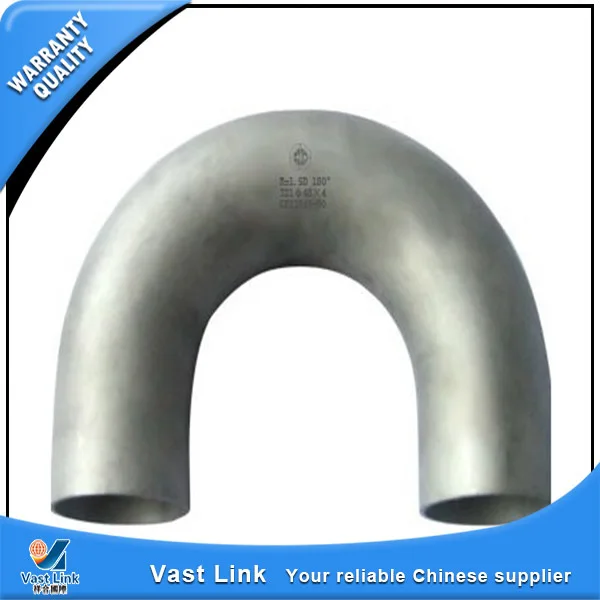 304 316 Stainless Steel Pipe Fitting Butt Welding 180 Degree Elbow