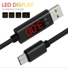 Amazon Hot Sale 2Amp 1M/2M Nylon Braided USB Cable USB Type C Cable with LED clock