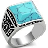 High Quality Silver Ring Men Stone