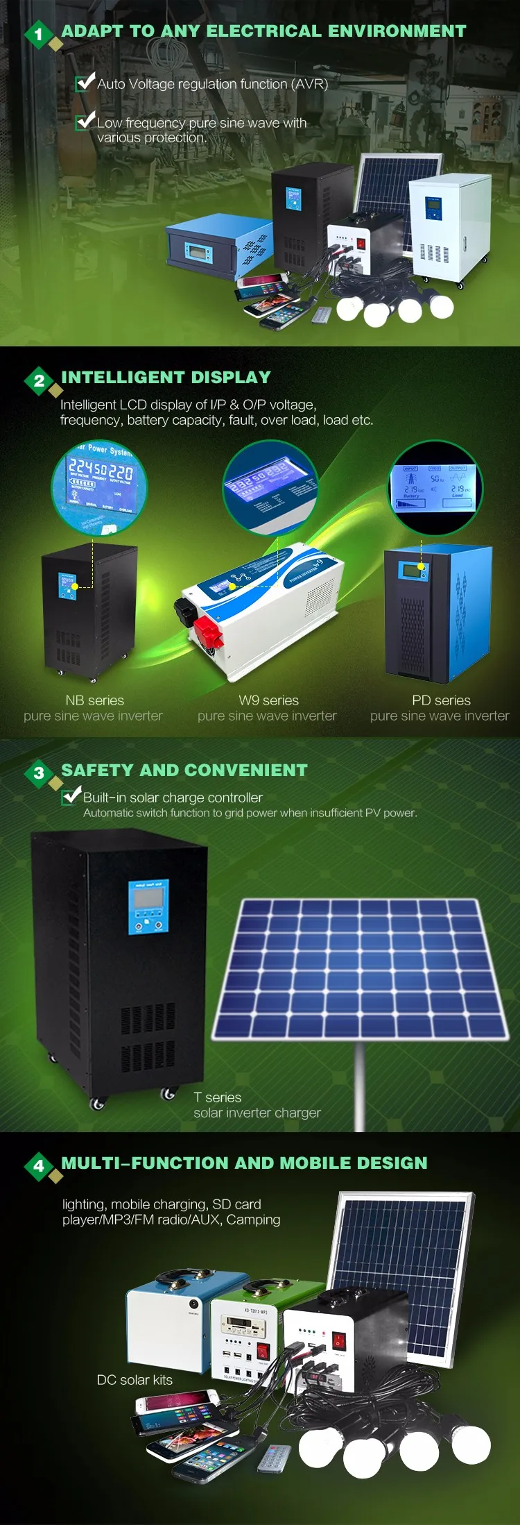 Xindun dc ac power inverters advantage