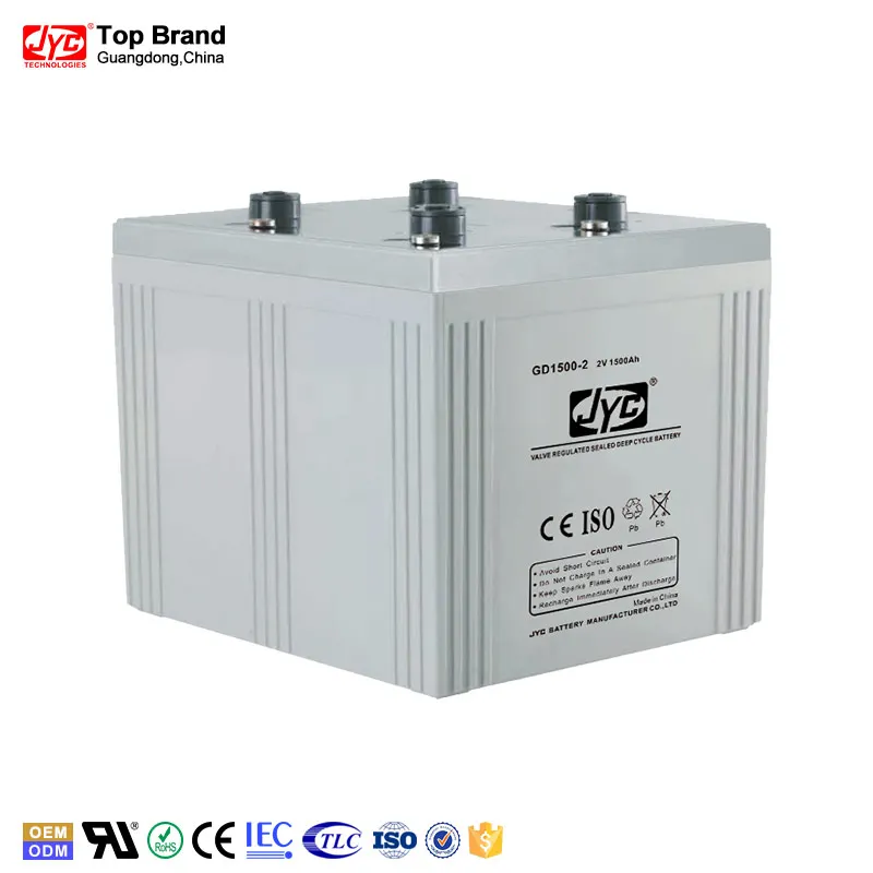 High cost performance agm deep cycle 2v 1500ah battery for solar system