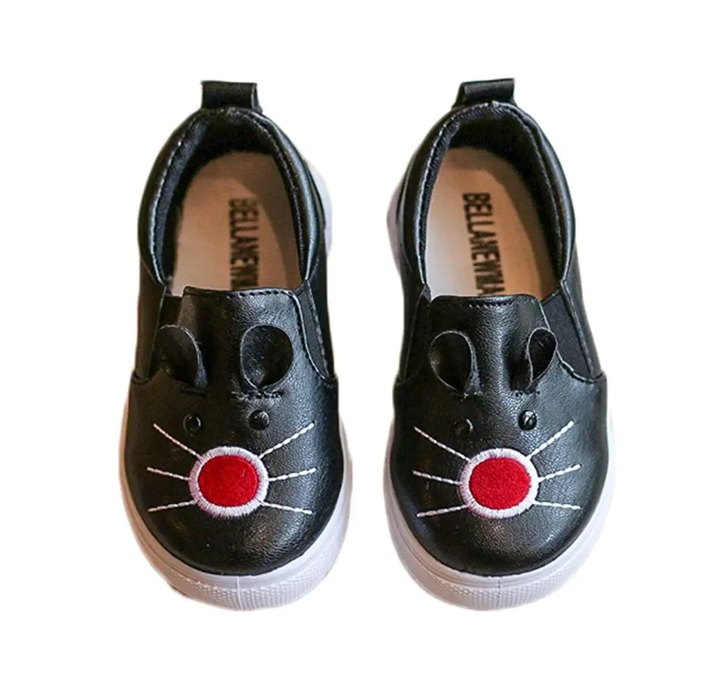 Bakerdani 2017 Style Fashion Autumn Childrens Casual Shoes Soft Soles Anti-slip with Cats Stickers for Boys Girls Kids