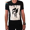 Custom Cotton Reversible Sequin T-shirt Black Jupe Longue Pattern Change Reversible Sequin Embroidery Patch Tee Shirt