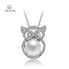 Bulk Fashion jewelry 925 Sterling Silver Owl Pearl Pendant Mounting For WomenJewelry