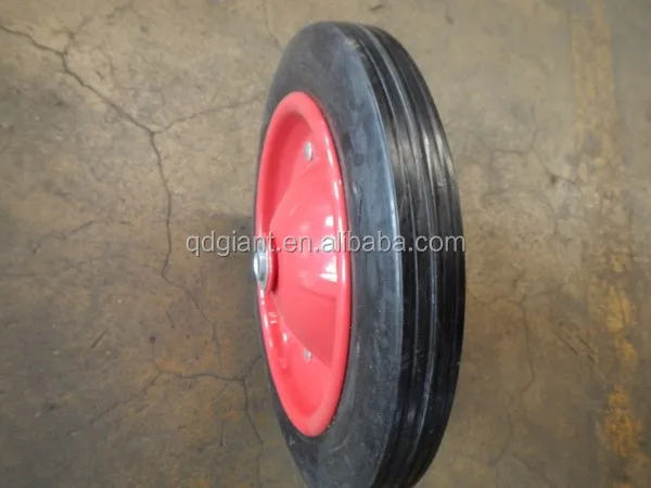 13"x3" solid rubber wheel with steel rim