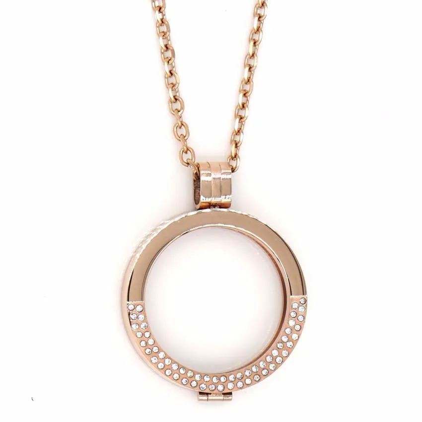 33mm Coin Locket Necklace Diamond Floating Locket Charm Locket Hpyp1690