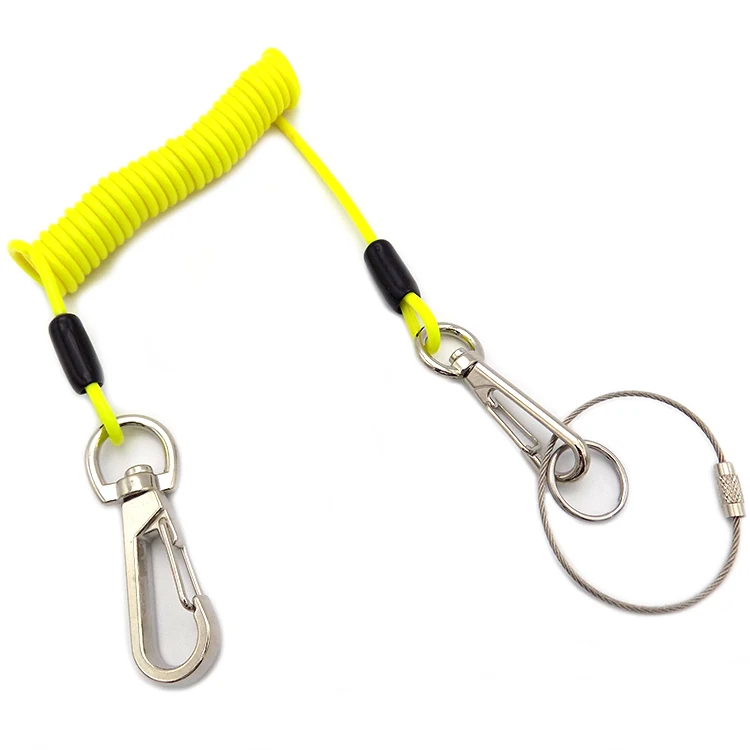 Stop Drop Plastic Coiled Tether Cord Snap Carabiner Military Equipments ...