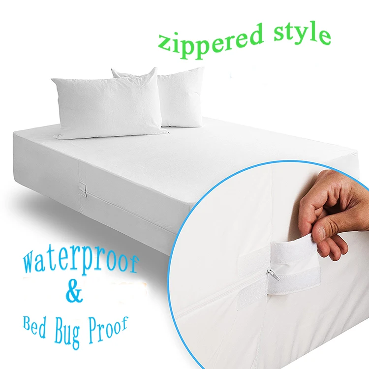 Queen Size Waterproof Bed Bug Proof Zippered Mattress Encasement Cover