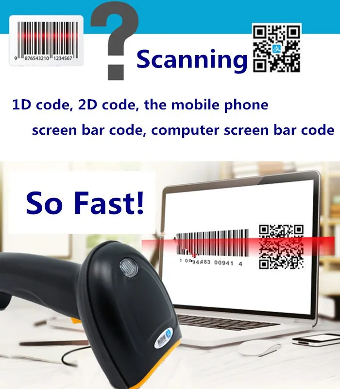 Excelvan 1d 2d Qr Code Image Barcode Scanner For Supermarket Warehouse