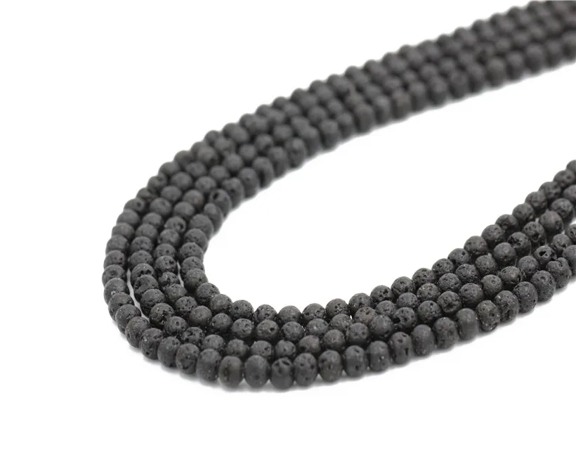 Healing Natural Black Lava Stone Beads 4mm 6mm 8mm 10mm 12mm Lava Rock