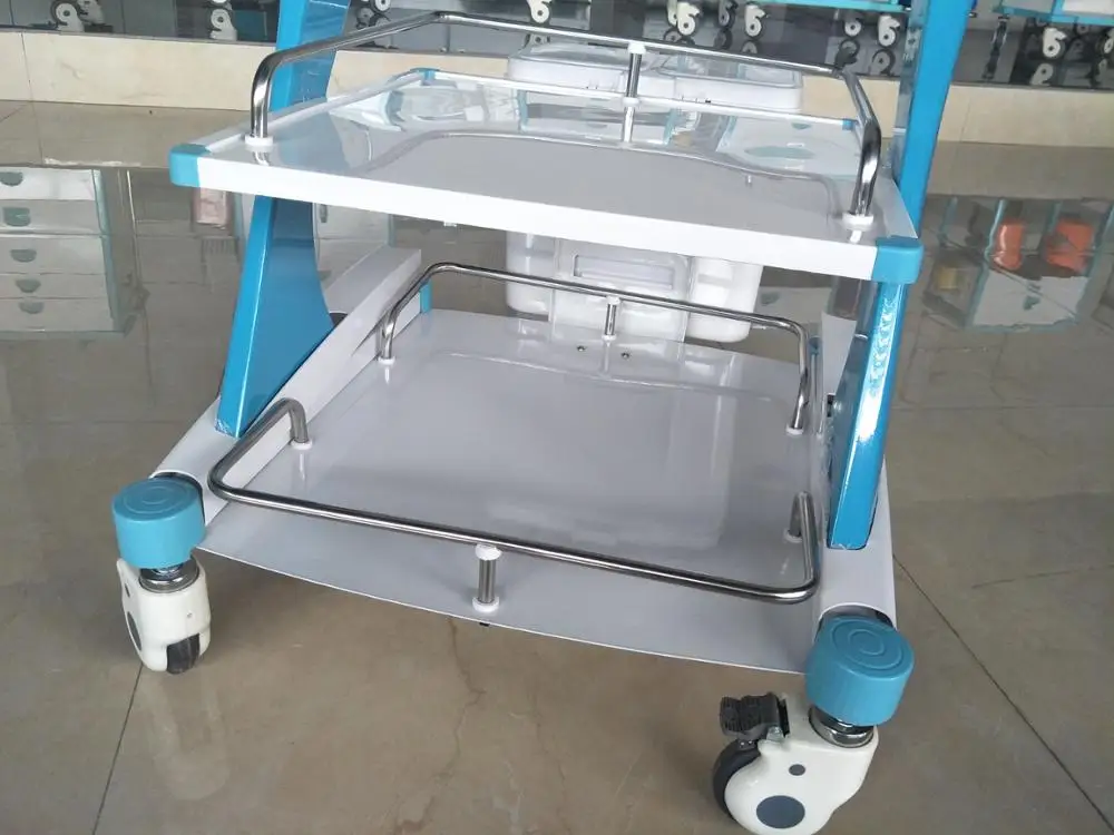 hospital ABS plastic color treatment trolley with drawers