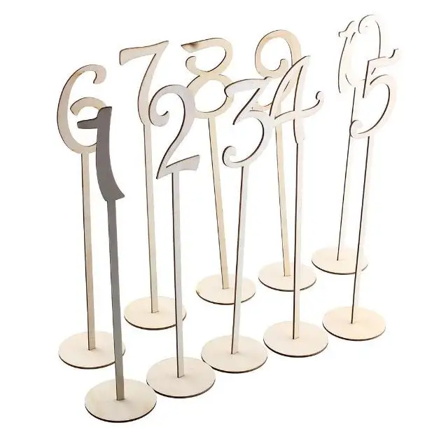 120 Wooden Table Numbers Holder Base For Rustic Wedding Birthday Party