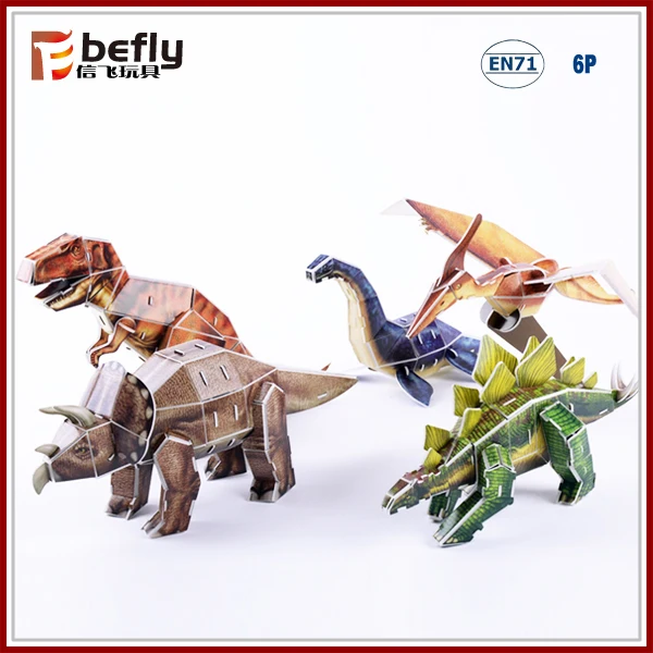 Dinossauro de papel 3d quebra-cabeça brinquedos jurássico dino mundo  tyrannosaurus velociraptor crianças inteligência montar brinquedos do jogo  cérebro - AliExpress