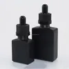 Rectangle black frosted glass bottles 15ml 30ml NEW design/ rectangle frost black glass bottle