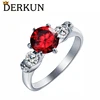 Wholesale Copper & Zircon Ruby Single Stone Ring Designs New Design Gold Finger Ring for Women