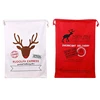 Christmas Gift Decoration Drawstring Bag Cotton Canvas Shopping Packaging Pouch