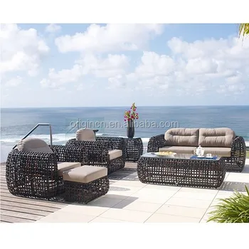 Thick Rattan Artistic Garden Sofa Set With Loveseat And Lounge