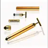T Shape Face Facial Body Slimming Anti Cellulite Pulse Vibration Gold Stick Energy Beauty Bar 24K