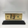 100 US Dollar 24k gold banknote Money with nice acrylic frame for business partner valuable gifts and collection