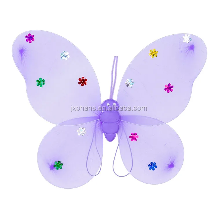 Cute Kids Girls Fairy Butterfly Wings Wand Fancy Dress Dance Party Costume Set