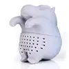 Hippo shape silicone tea infuser water bottle mug teapot cup loose custom logo tea pot coffee wholesale floating drain strainer