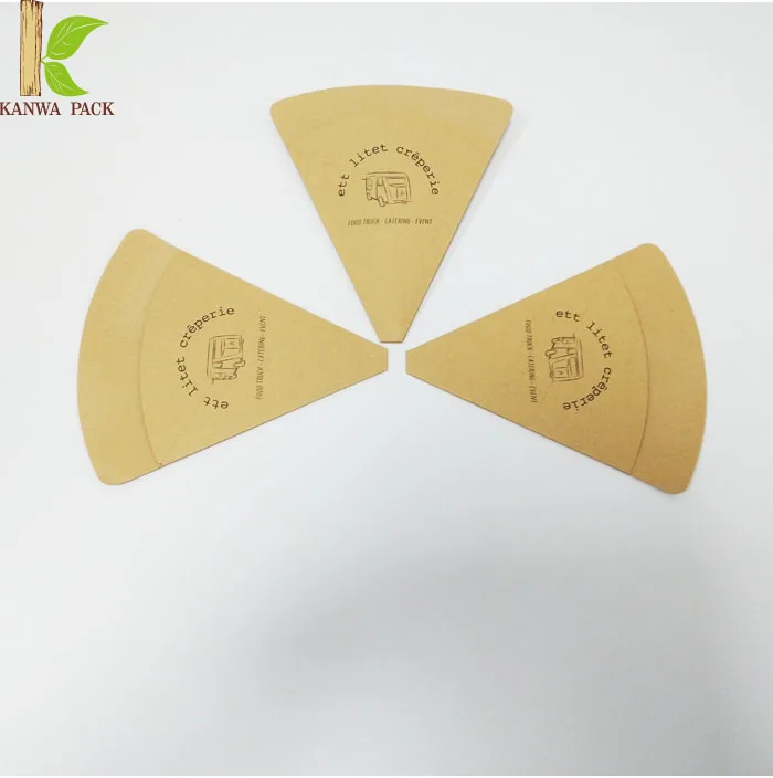 Custom Printing Food Grade Cone Shape Crepe Food Cone Custom Brown