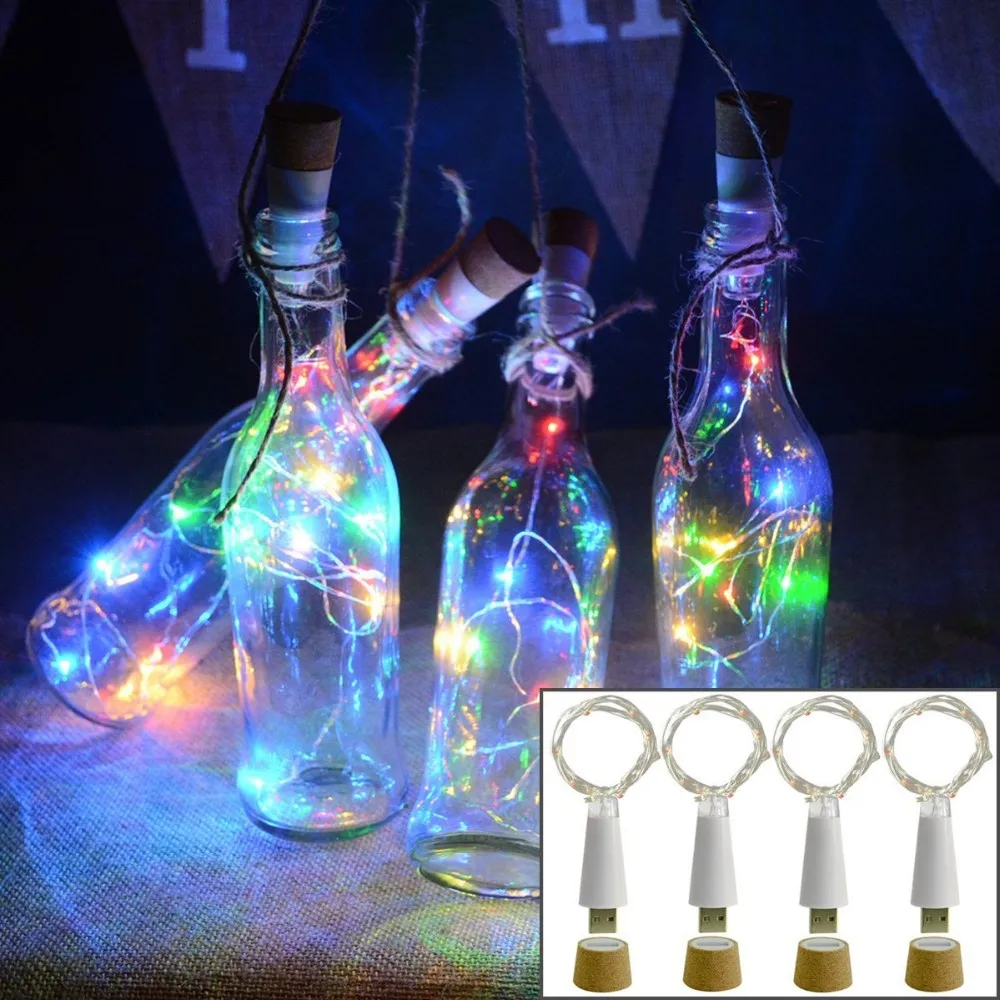 Led Bottle Cork Light Usb Color Changing Wine Bottle Lights For Party